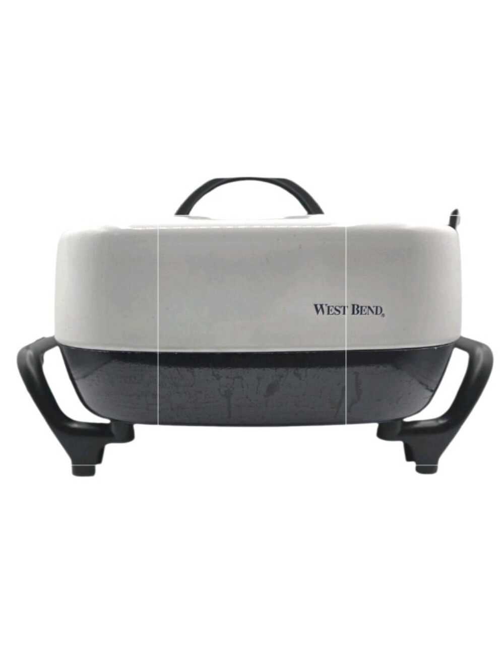 Vintage West Bend Square Electric Skillet Immersible 1200 Watts 120 Volts Tested